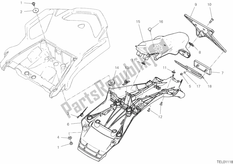 Alle onderdelen voor de Plaat Houder van de Ducati Multistrada 1260 S Grand Tour 2020